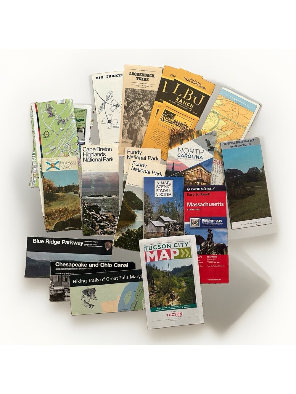 Vintage Map Lot 19pc US Canada National Parks Roads Travel Brochure Collection
